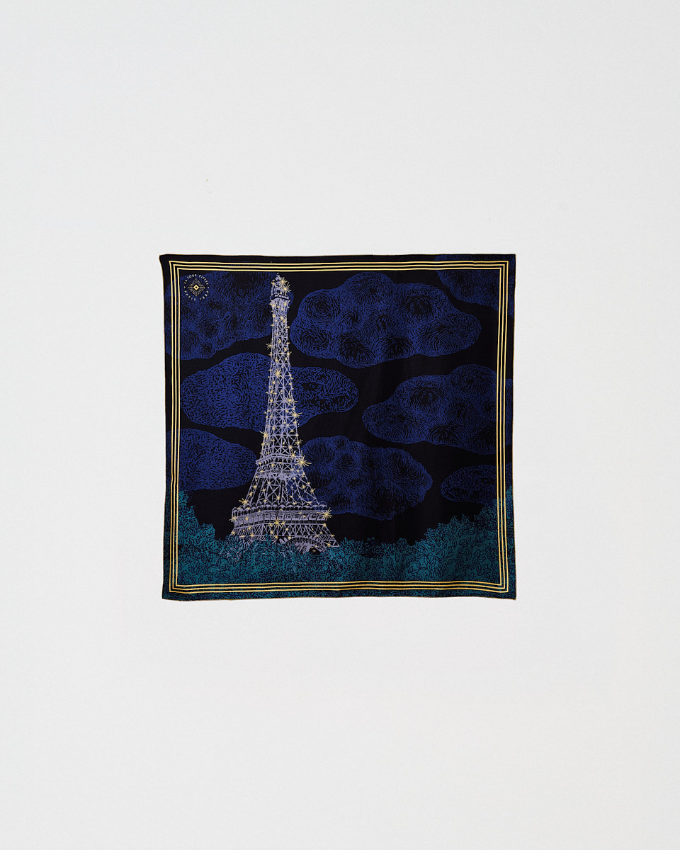 67x67cm Night Silk Scarf - Eiffel Tower Shop