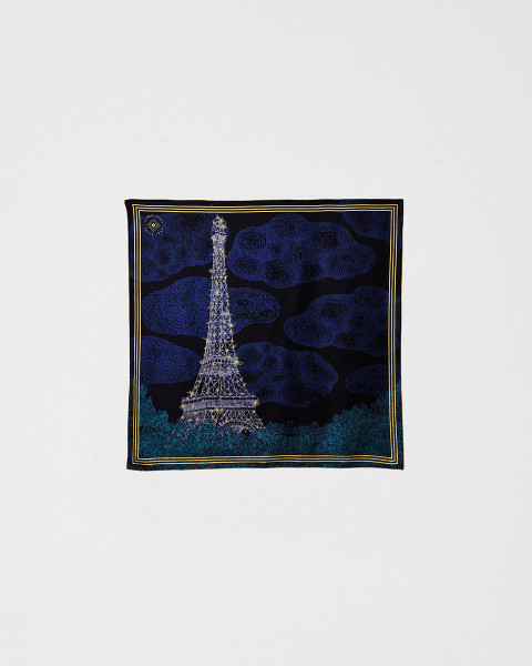 67x67cm Night Silk Scarf - Eiffel Tower Shop