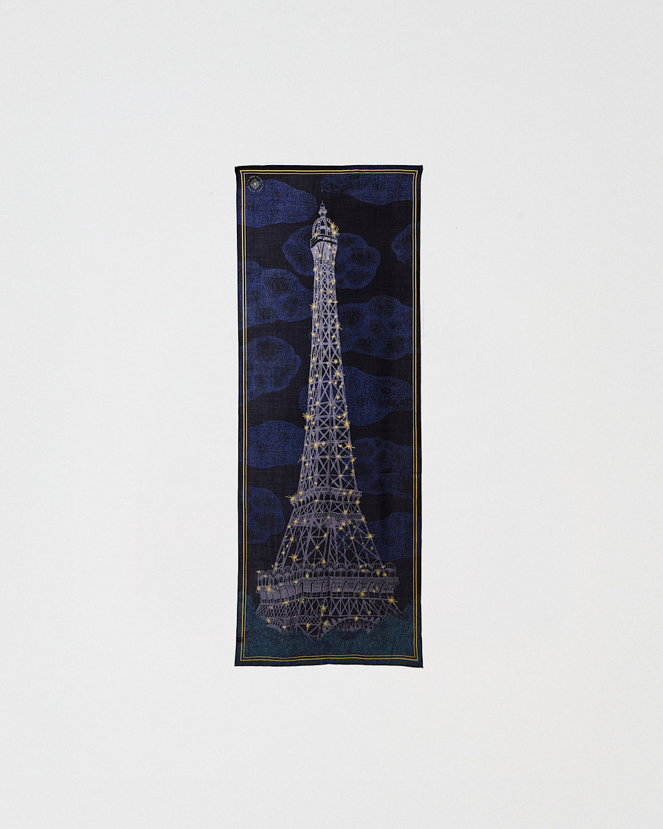 Estola 67x180cm Noche Lana y Seda - Tienda Torre Eiffel