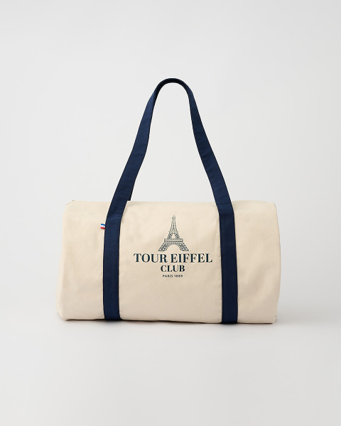 Bolso Bowling de Algodón Crudo y Azul – Tienda de la Torre Eiffel